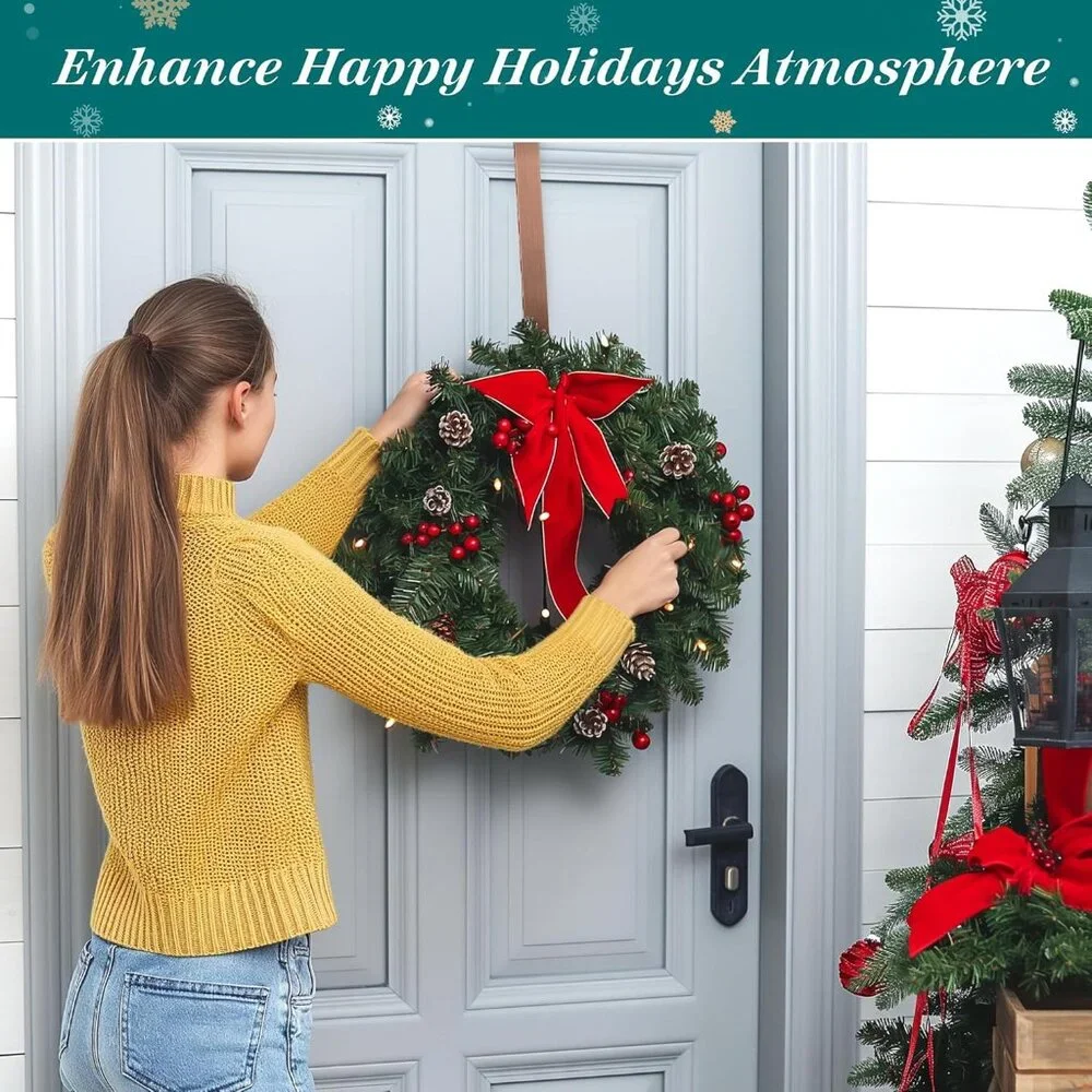 12-Inch Over The Door Wreath Hanger - Holds Up to 20 lbs, Perfect for Holidays